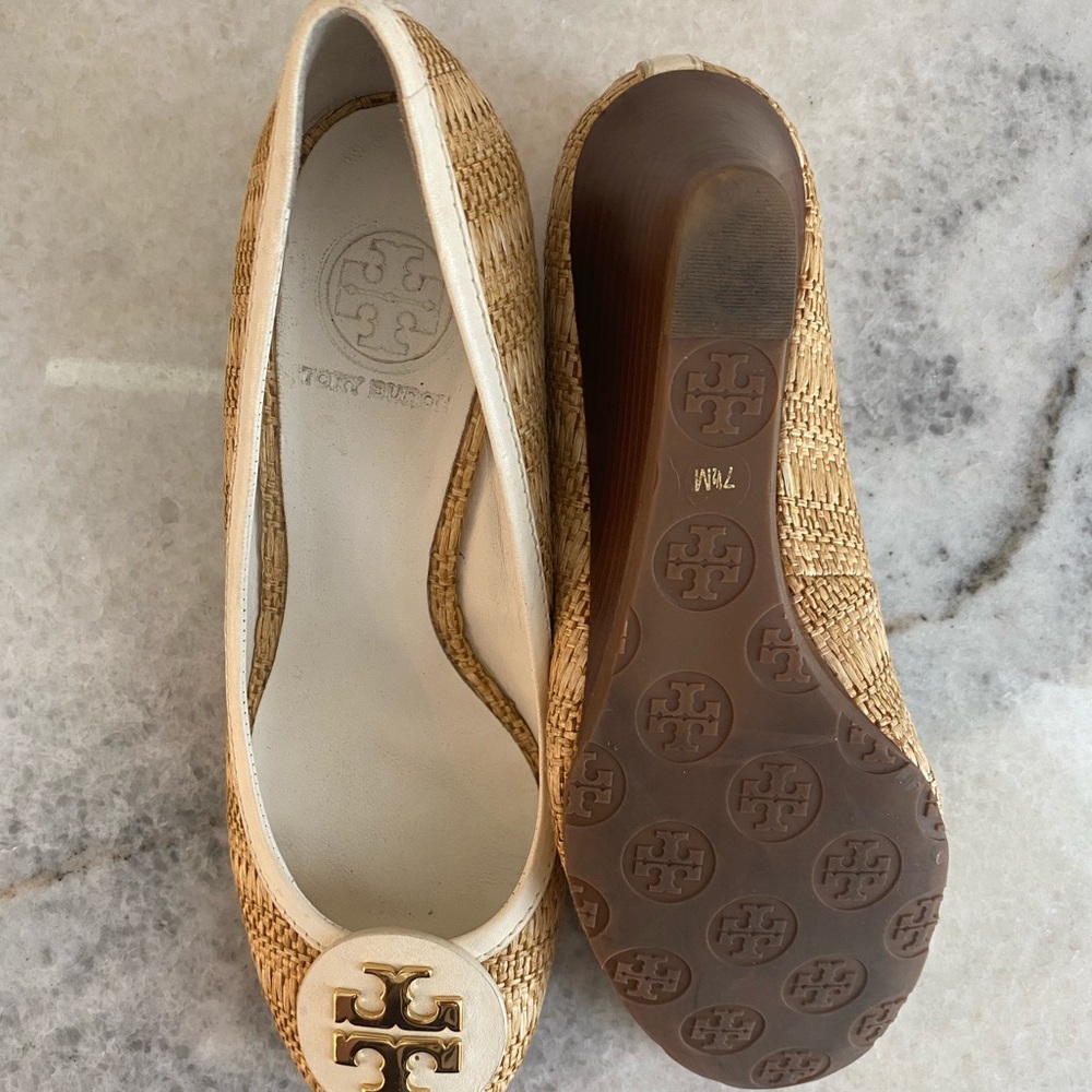 Tory Burch Woven Tan Wedge